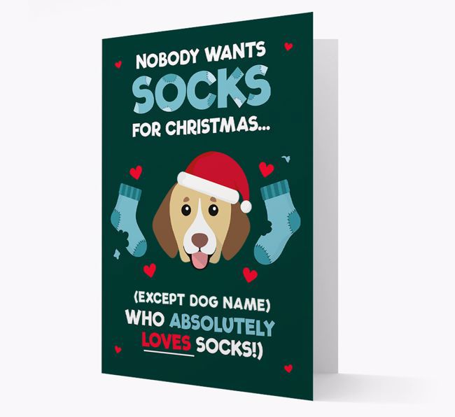 'Nobody Wants Socks for Christmas' - Personalised {breedFullName} Christmas Card